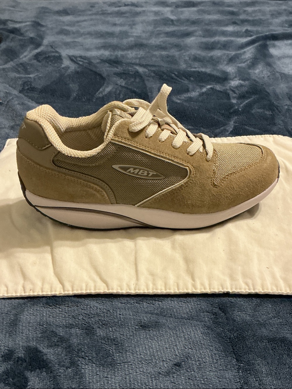 MBT Women's Athletic Sneaker in Beige and Cream